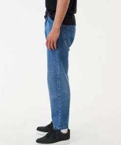 Afends Mens Ninety Twos - Hemp Denim Relaxed Jeans - Authentic Blue NEW ARRIVALS