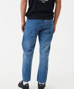 Afends Mens Ninety Twos - Hemp Denim Relaxed Jeans - Authentic Blue NEW ARRIVALS