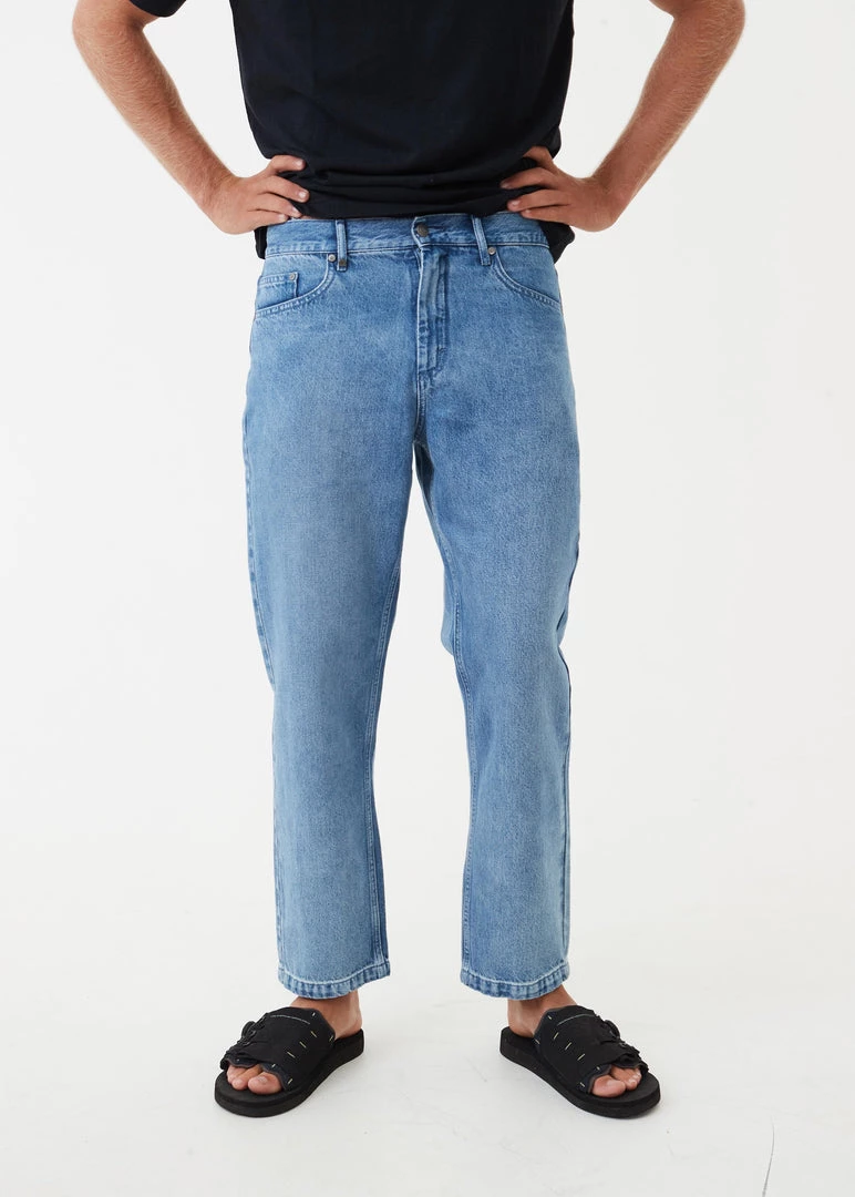 NEW ARRIVALS Afends Mens Ninety Twos - Hemp Denim Relaxed Jeans - Worn Blue 1 NEW ARRIVALS Afends Mens Ninety Twos - Hemp Denim Relaxed Jeans - Worn Blue