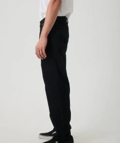 Afends Mens Ninety Twos - Recycled Relaxed Chino Pants - Black NEW ARRIVALS