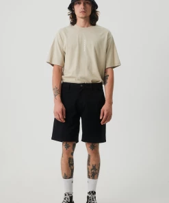 Afends Mens Ninety Twos - Recycled Fixed Waist Shorts - Black