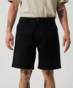 Afends Mens Ninety Twos - Recycled Fixed Waist Shorts - Black 8 Afends Mens Ninety Twos - Recycled Fixed Waist Shorts - Black