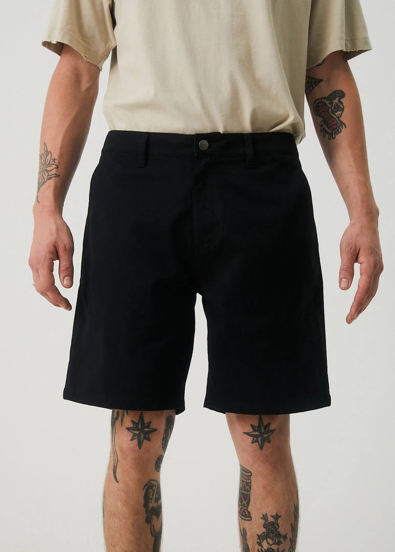 Afends Mens Ninety Twos - Recycled Fixed Waist Shorts - Black 3 Afends Mens Ninety Twos - Recycled Fixed Waist Shorts - Black