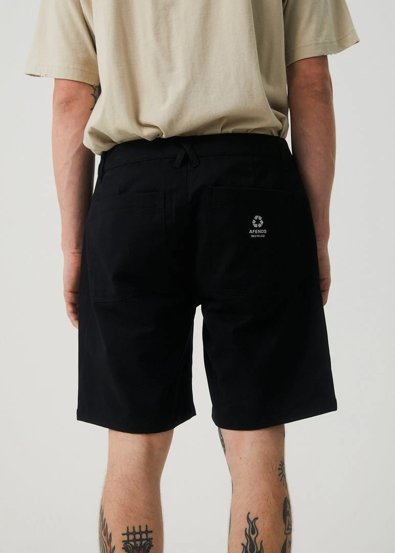 Afends Mens Ninety Twos - Recycled Fixed Waist Shorts - Black 5 Afends Mens Ninety Twos - Recycled Fixed Waist Shorts - Black