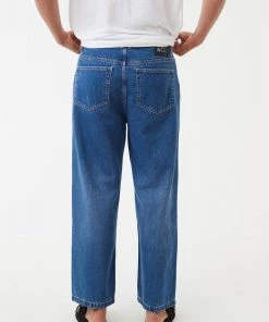 Afends Mens Pablo - Hemp Denim Baggy Jeans - Authentic Blue NEW ARRIVALS