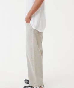 NEW ARRIVALS Afends Mens Pablo - Organic Denim Baggy Jeans - Faded Cement