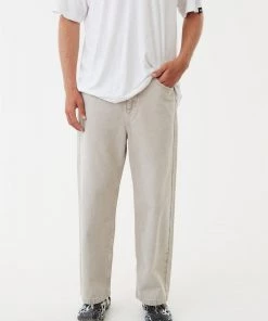 NEW ARRIVALS Afends Mens Pablo - Organic Denim Baggy Jeans - Faded Cement