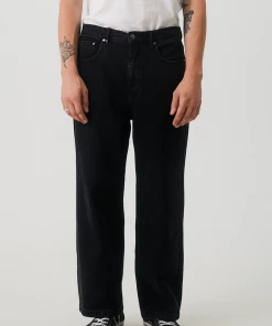 NEW ARRIVALS Afends Mens Pablo - Organic Denim Baggy Jeans - Washed Black