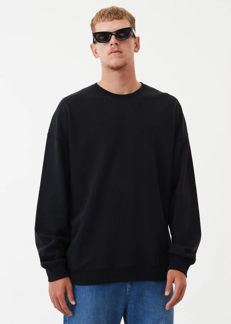 Afends Mens Sativa - Hemp Crew Neck Jumper - Black NEW ARRIVALS 1 Afends Mens Sativa - Hemp Crew Neck Jumper - Black NEW ARRIVALS