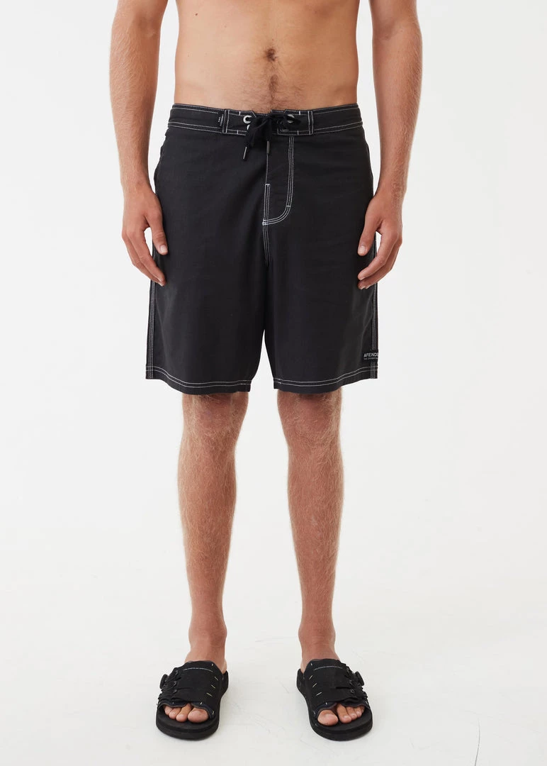 Afends Mens Surf Related - Hemp Fixed Waist Boardshorts - Black 1 Afends Mens Surf Related - Hemp Fixed Waist Boardshorts - Black