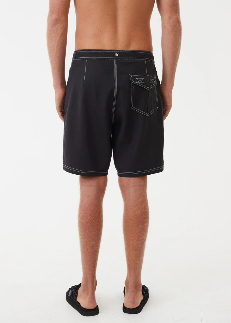 Afends Mens Surf Related - Hemp Fixed Waist Boardshorts - Black 4 Afends Mens Surf Related - Hemp Fixed Waist Boardshorts - Black