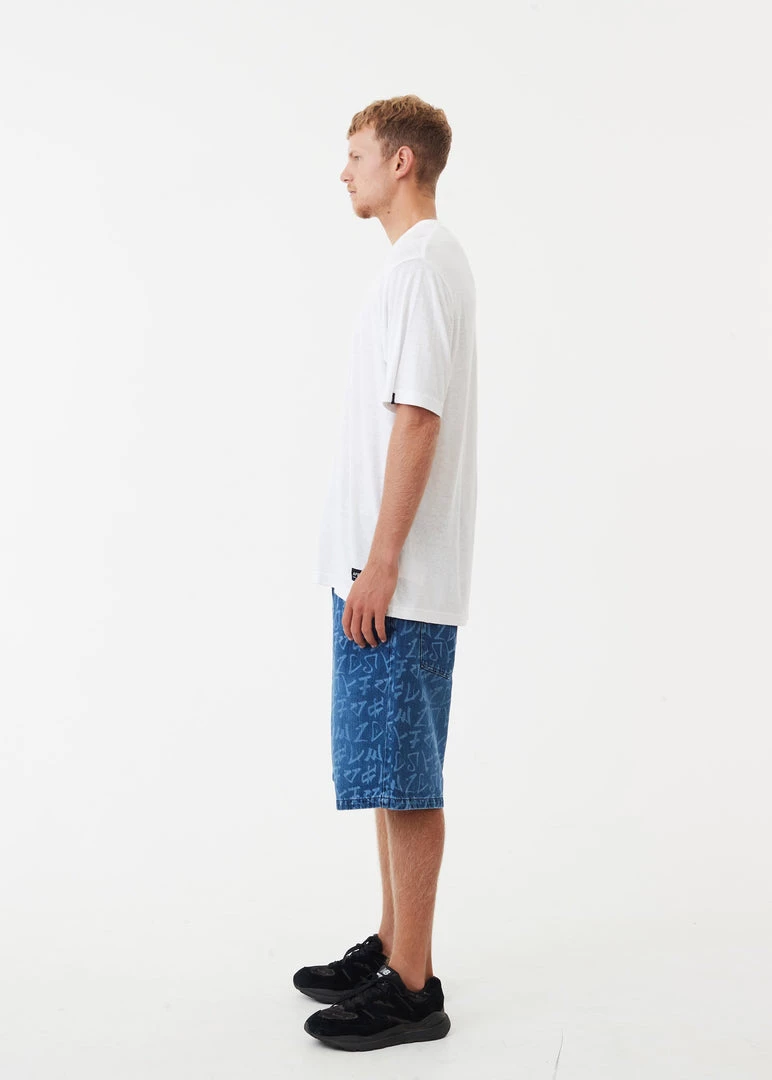 NEW ARRIVALS Afends Mens Tagged Lil C - Hemp Denim Baggy Shorts - Graffiti Blue 4 NEW ARRIVALS Afends Mens Tagged Lil C - Hemp Denim Baggy Shorts - Graffiti Blue