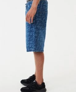 NEW ARRIVALS Afends Mens Tagged Lil C - Hemp Denim Baggy Shorts - Graffiti Blue 6 NEW ARRIVALS Afends Mens Tagged Lil C - Hemp Denim Baggy Shorts - Graffiti Blue
