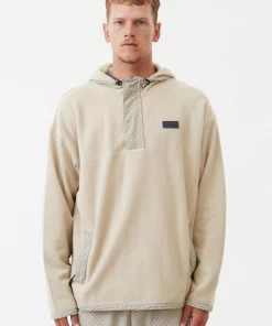 Afends Unisex Anthology - Recycled Reverse Fleece Hoodie - Cement NEW ARRIVALS