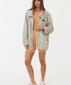 Afends Unisex Anthology - Unisex Recycled Nylon Anorak - Cement