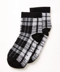 Afends Unisex Asta - Hemp Check Crew Socks - Steel NEW ARRIVALS