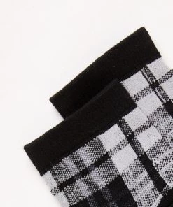 Afends Unisex Asta - Hemp Check Crew Socks - Steel NEW ARRIVALS