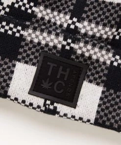 Afends Unisex Asta - Hemp Check Knit Beanie - Steel NEW ARRIVALS