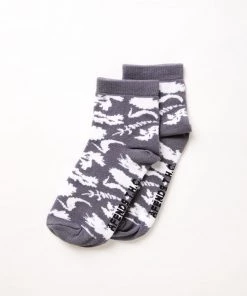 NEW ARRIVALS Afends Unisex Bayley - Hemp Floral Crew Socks - Steel