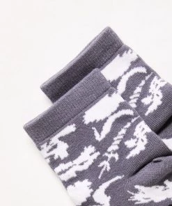 NEW ARRIVALS Afends Unisex Bayley - Hemp Floral Crew Socks - Steel