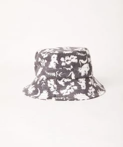 Afends Unisex Bayley - Hemp Printed Bucket Hat - Steel