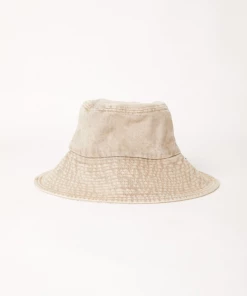NEW ARRIVALS Afends Unisex Bella - Organic Denim Wide Brim Bucket Hat - Faded Cement