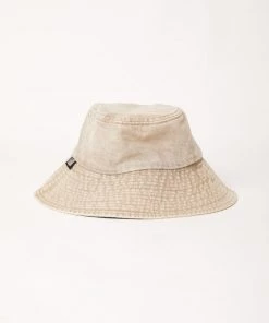 NEW ARRIVALS Afends Unisex Bella - Organic Denim Wide Brim Bucket Hat - Faded Cement