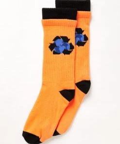 Afends Unisex Chromed - Recycled Crew Socks - Papaya NEW ARRIVALS