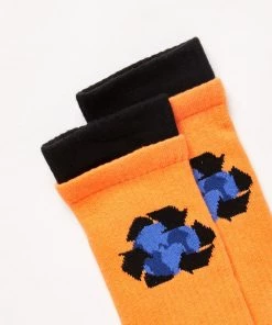 Afends Unisex Chromed - Recycled Crew Socks - Papaya NEW ARRIVALS