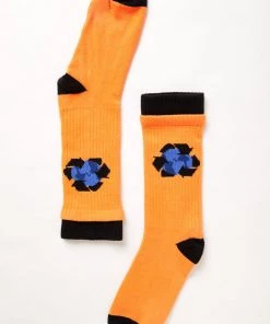 Afends Unisex Chromed - Recycled Crew Socks - Papaya NEW ARRIVALS