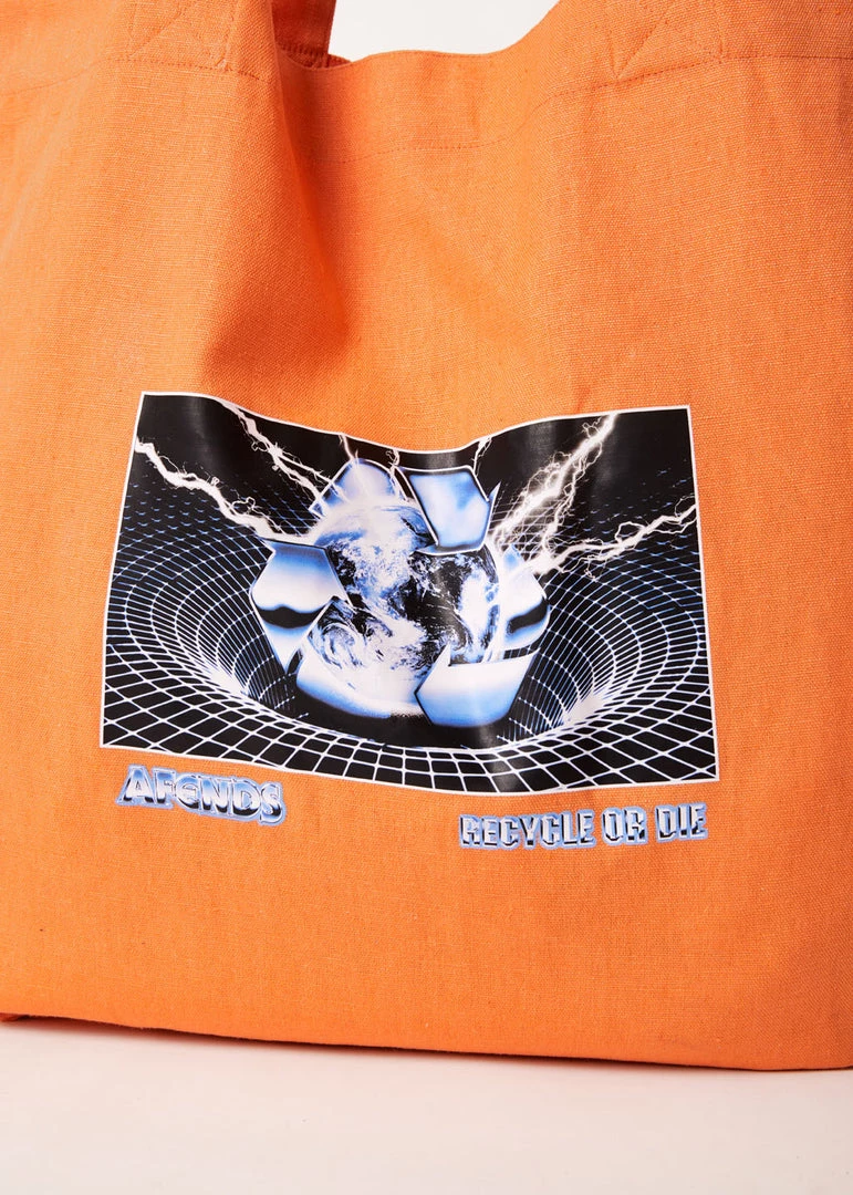 Afends Unisex Chromed - Recycled Tote Bag - Papaya 2 Afends Unisex Chromed - Recycled Tote Bag - Papaya
