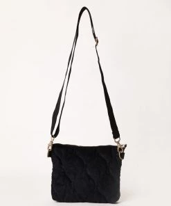 Afends Unisex Night Away - Hemp Corduroy Quilted Bag - Black NEW ARRIVALS