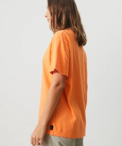 Afends Unisex Return - Unisex Organic Oversized T-Shirt - Papaya NEW ARRIVALS