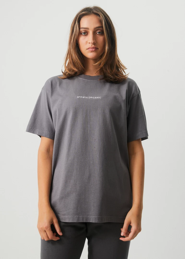 Afends Unisex Return - Unisex Organic Oversized T-Shirt - Steel 2 Afends Unisex Return - Unisex Organic Oversized T-Shirt - Steel
