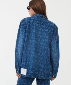 NEW ARRIVALS Afends Unisex Tagged - Unisex Hemp Denim Jacket - Graffiti Blue