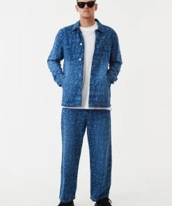 NEW ARRIVALS Afends Unisex Tagged - Unisex Hemp Denim Jacket - Graffiti Blue