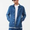NEW ARRIVALS Afends Unisex Tagged - Unisex Hemp Denim Jacket - Graffiti Blue