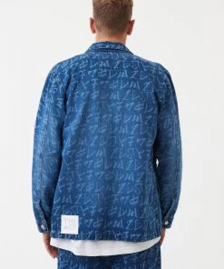 NEW ARRIVALS Afends Unisex Tagged - Unisex Hemp Denim Jacket - Graffiti Blue
