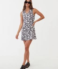 Afends Womens Bayley - Hemp Mini Dress - Steel