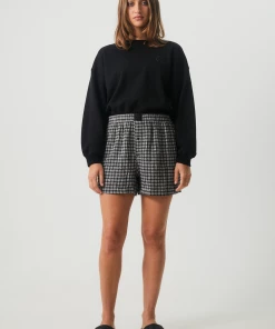 NEW ARRIVALS Afends Womens Comet - Hemp Cropped Crew Neck Jumper - Black