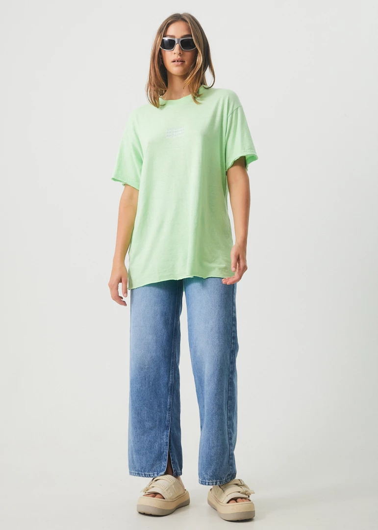 NEW ARRIVALS Afends Womens Elation - Hemp Oversized T-Shirt - Lime Green 3 NEW ARRIVALS Afends Womens Elation - Hemp Oversized T-Shirt - Lime Green