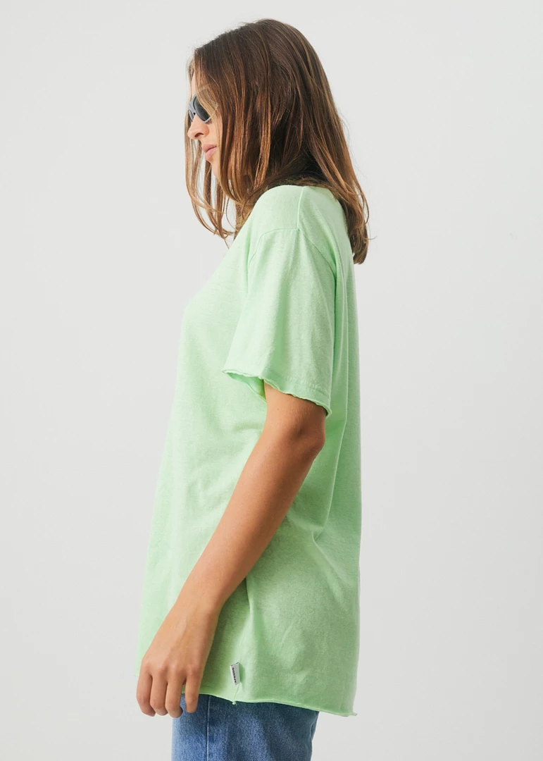 NEW ARRIVALS Afends Womens Elation - Hemp Oversized T-Shirt - Lime Green 4 NEW ARRIVALS Afends Womens Elation - Hemp Oversized T-Shirt - Lime Green