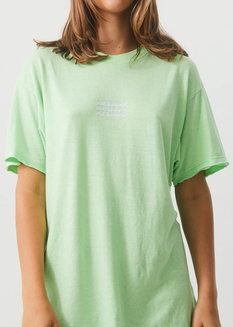 NEW ARRIVALS Afends Womens Elation - Hemp Oversized T-Shirt - Lime Green 2 NEW ARRIVALS Afends Womens Elation - Hemp Oversized T-Shirt - Lime Green