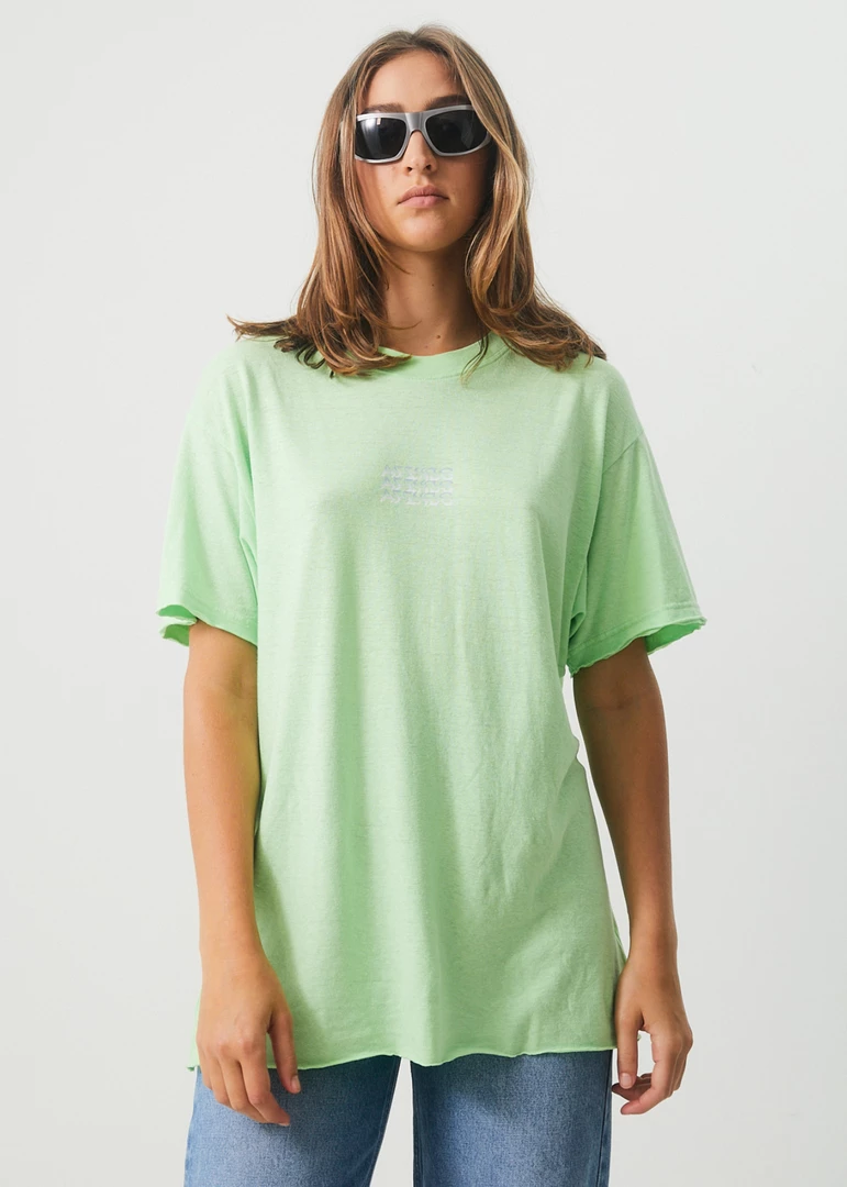 NEW ARRIVALS Afends Womens Elation - Hemp Oversized T-Shirt - Lime Green 1 NEW ARRIVALS Afends Womens Elation - Hemp Oversized T-Shirt - Lime Green