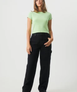 Afends Womens Faith - Hemp Ribbed T-Shirt - Lime Green NEW ARRIVALS