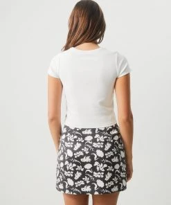 Afends Womens Faith - Hemp Ribbed T-Shirt - Off White