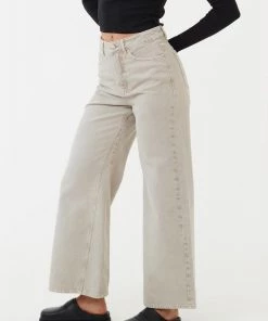 Afends Womens Gigi - Organic Denim Flared Jeans - Faded Cement NEW ARRIVALS