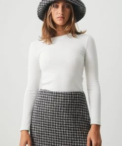 Afends Womens Harvey - Hemp Ribbed Long Sleeve Top - Off White NEW ARRIVALS