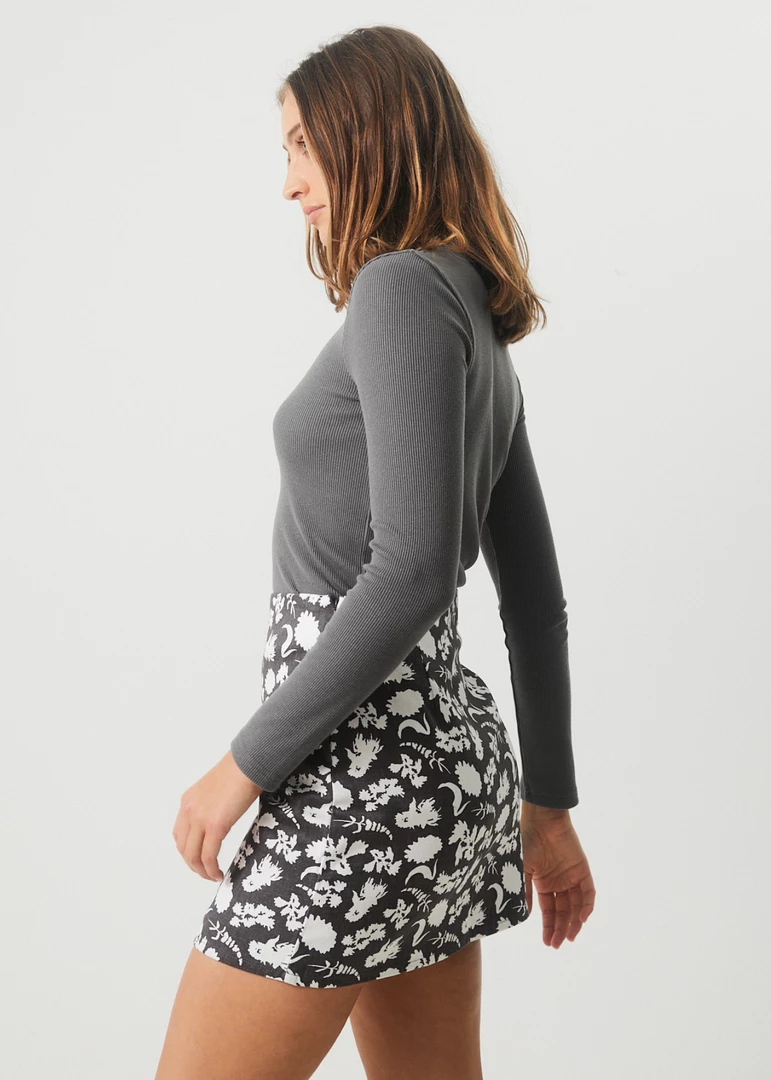 NEW ARRIVALS Afends Womens Harvey - Hemp Ribbed Long Sleeve Top - Steel 5 NEW ARRIVALS Afends Womens Harvey - Hemp Ribbed Long Sleeve Top - Steel