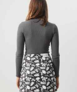 NEW ARRIVALS Afends Womens Harvey - Hemp Ribbed Long Sleeve Top - Steel 9 NEW ARRIVALS Afends Womens Harvey - Hemp Ribbed Long Sleeve Top - Steel